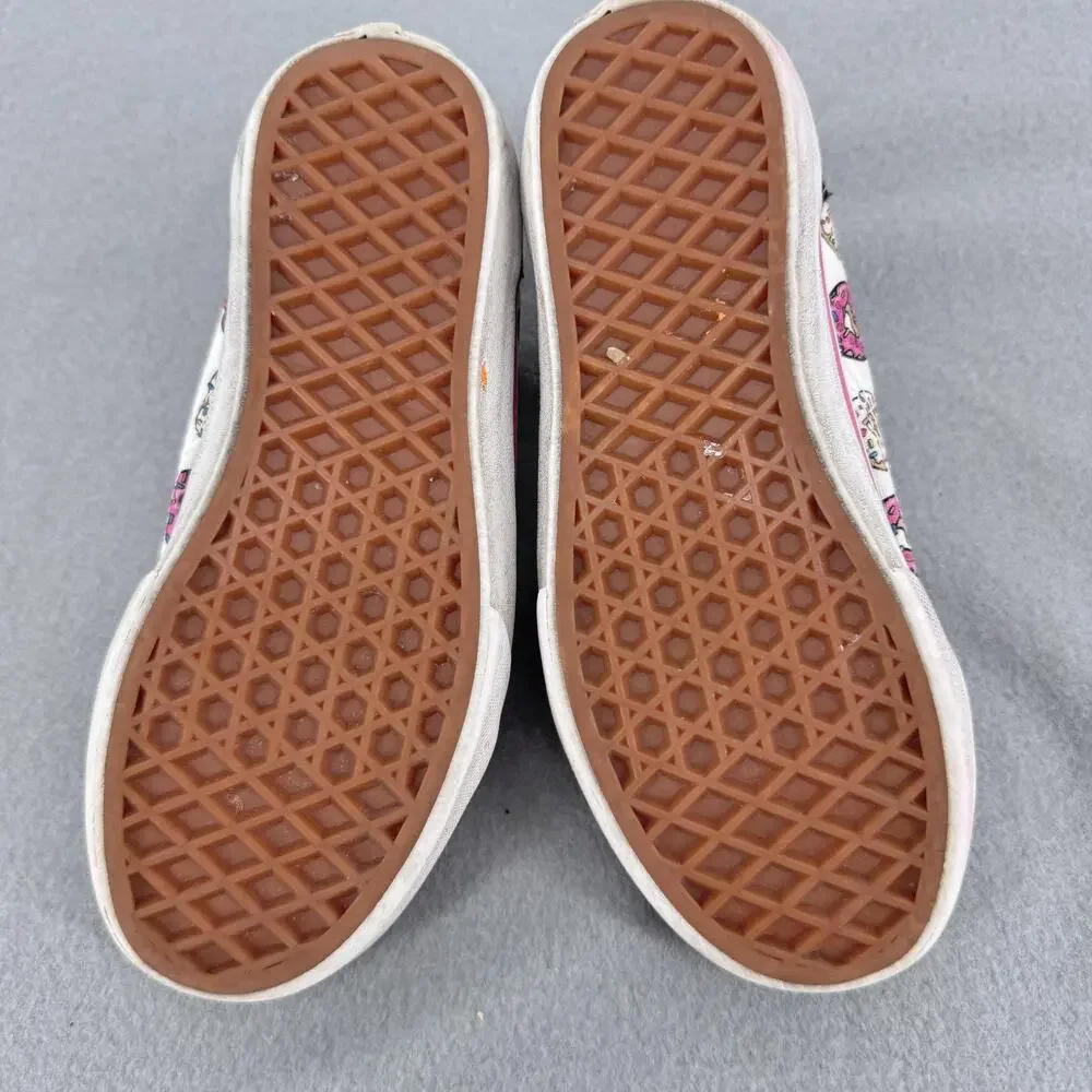 Vans Old Skool Shoes Kids Size 1 Donut Print Black White Pink Low‎ Top Canvas